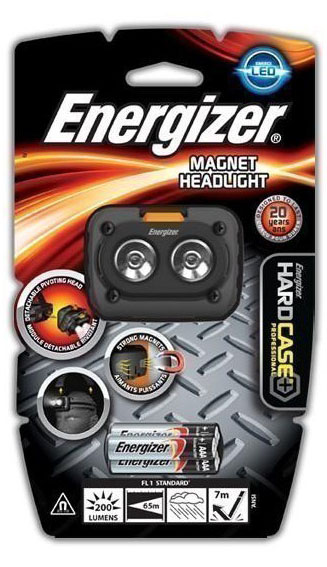 ENERGIZER Фонарь Hard Case Magnet HL 3AAA, tray (налобный)